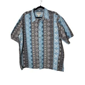 Cooke Street Vintage Men's Hawaiian Geometric Button-Up Shirt Cruise Size 2XL